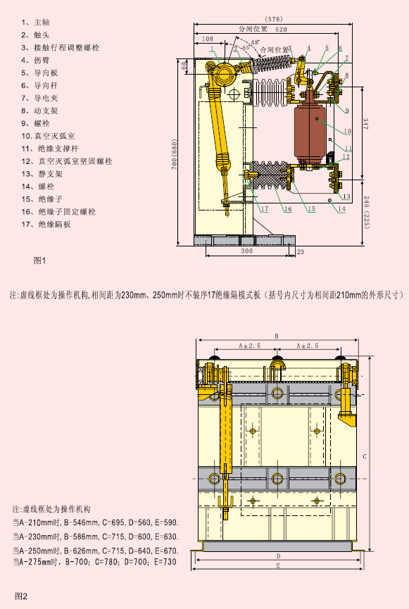 戶內高壓真空斷路器產品結構